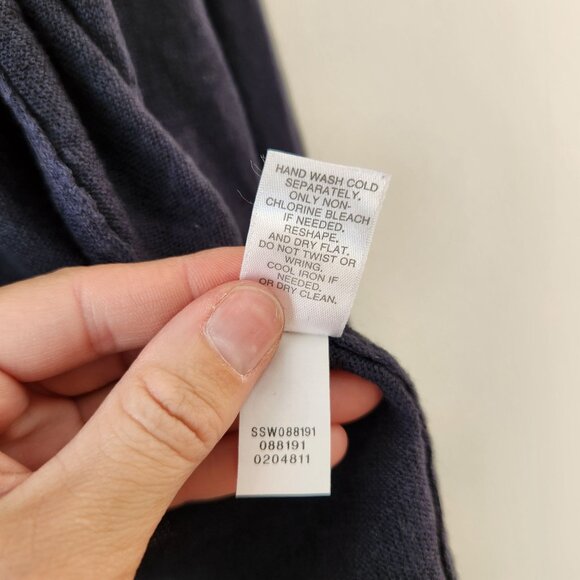 J. Jill Linen Blend Navy Blue Lightweight Open Front Cardigan Sweater Women's L - Picture 6 of 6